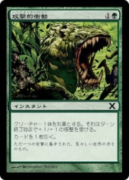 naokuroshop MTG [10E][250][緑][C][JP][攻撃的衝動/Aggressive Urge] NM