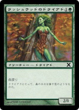 naokuroshop MTG [10E][294][緑][C][JP][ラッシュウッドのドライアド/Rushwood Dryad] NM