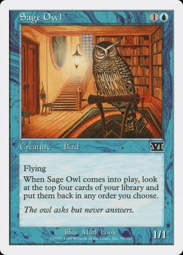 naokuroshop MTG [6ED][095][青][C][JP][物知りフクロウ/Sage Owl] NM