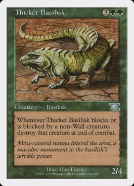 naokuroshop MTG [6ED][256][緑][U][JP][茂みのバジリスク/Thicket Basilisk] NM