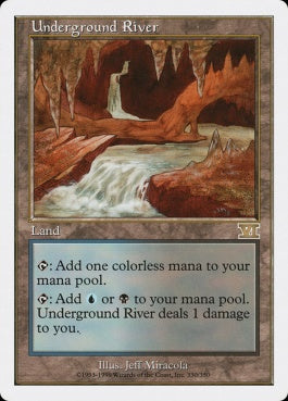 naokuroshop MTG [6ED][330][土地][R][JP][地底の大河/Underground River] NM