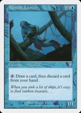 naokuroshop MTG [7ED][089][青][U][EN][マーフォークの物あさり/Merfolk Looter] NM