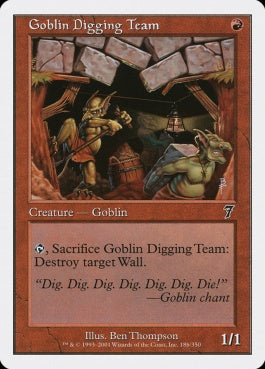 naokuroshop MTG [7ED][186][赤][C][JP][ゴブリン穴掘り部隊/Goblin Digging Team] NM