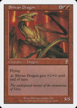 naokuroshop MTG [7ED][218][赤][R][EN][シヴ山のドラゴン/Shivan Dragon] NM