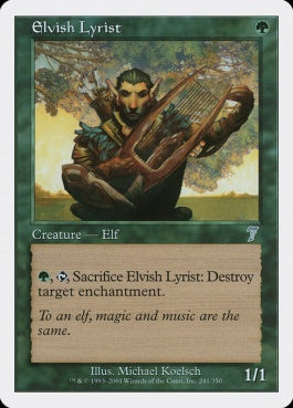 naokuroshop MTG [7ED][241][緑][U][EN][エルフの抒情詩人/Elvish Lyrist] NM