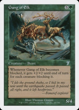 naokuroshop MTG [7ED][247][緑][U][EN][大鹿の一団/Gang of Elk] NM