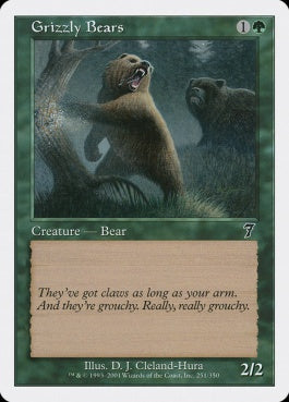 naokuroshop MTG [7ED][251][緑][C][EN][灰色熊/Grizzly Bears] NM