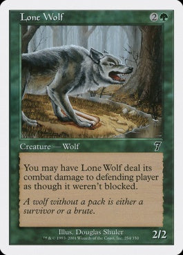 naokuroshop MTG [7ED][254][緑][C][EN][一匹狼/Lone Wolf] NM