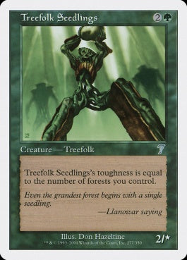 naokuroshop MTG [7ED][277][緑][U][JP][ツリーフォークの若木/Treefolk Seedlings] NM