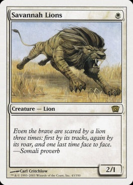 naokuroshop MTG [8ED][043][白][R][EN][サバンナ・ライオン/Savannah Lions] NM