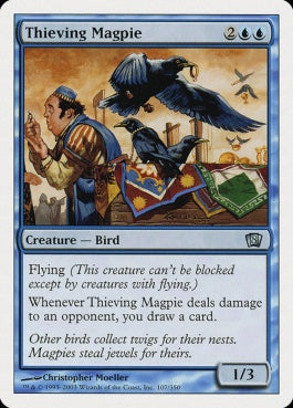 naokuroshop MTG [8ED][107][青][U][JP][泥棒カササギ/Thieving Magpie] NM