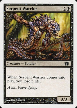 naokuroshop MTG [8ED][161][黒][C][EN][蛇人間の戦士/Serpent Warrior] NM