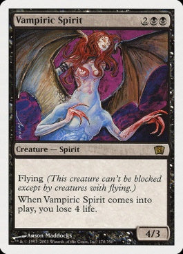 naokuroshop MTG [8ED][170][黒][R][EN][吸血のスピリット/Vampiric Spirit] NM