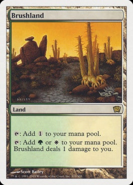 naokuroshop MTG [9ED][319][土地][R][EN][低木林地/Brushland] NM