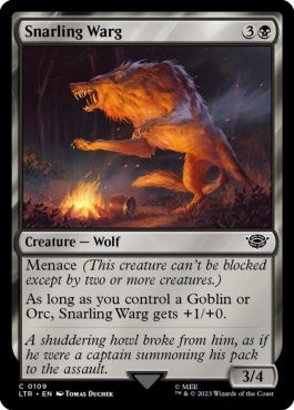 naokuroshop MTG [LTR][0109][黒][C][EN][うなる魔狼/Snarling Warg]（foil） NM