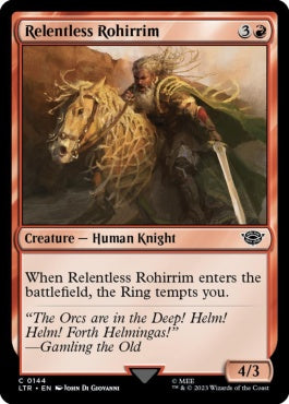 naokuroshop MTG [LTR][0144][赤][C][EN][容赦なきロヒアリム/Relentless Rohirrim]（foil） NM