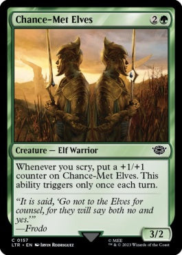 naokuroshop MTG [LTR][0157][緑][C][EN][偶然出会ったエルフ/Chance-Met Elves]（foil） NM