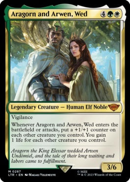 naokuroshop MTG [LTR][0287][多][M][EN][契り結びし、アラゴルンとアルウェン/Aragorn and Arwen, Wed]（foil） NM