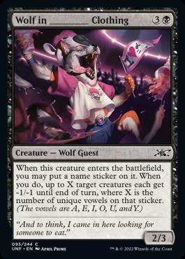 naokuroshop MTG [UNF][095][黒][C][EN][Wolf in ________ Clothing]（foil） NM