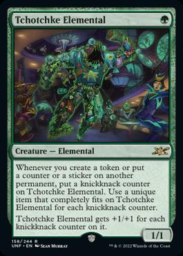 naokuroshop MTG [UNF][158][緑][R][EN][Tchotchke Elemental]（どんぐりスタンプ）（foil） NM