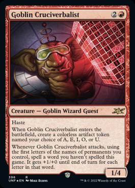 naokuroshop MTG [UNF][396][赤][R][EN][Goblin Cruciverbalist]（どんぐりスタンプ） NM