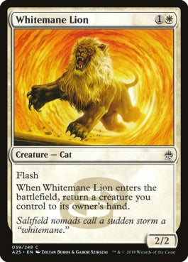 naokuroshop MTG [A25][039][白][C][EN][白たてがみのライオン/Whitemane Lion] NM