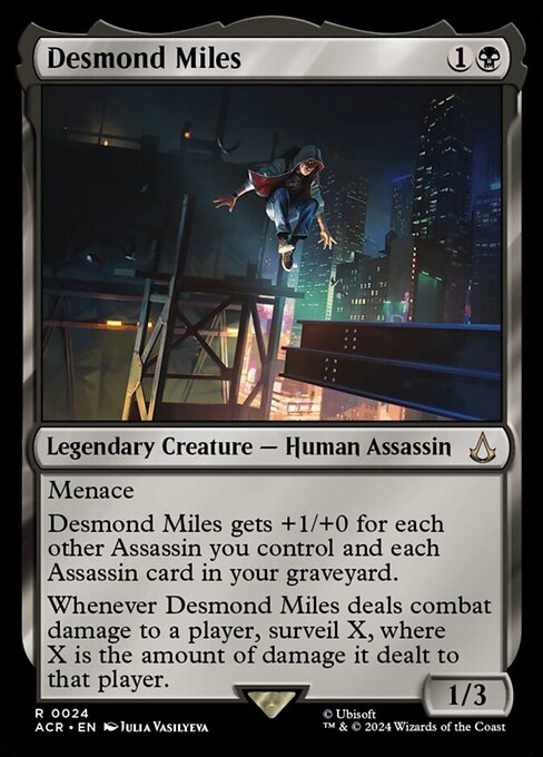 naokuroshop MTG [ACR][0024][黒][R][EN][デズモンド・マイルズ/Desmond Miles]（foil） NM