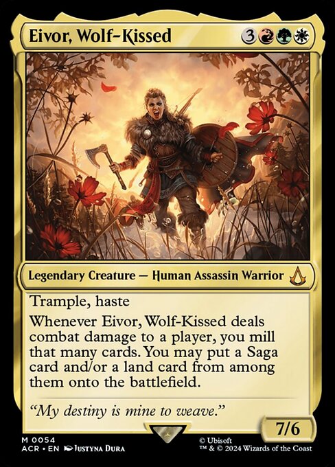 naokuroshop MTG [ACR][0054][多][M][EN][狼に祝福されし者、エイヴォル/Eivor, Wolf-Kissed]（foil） NM