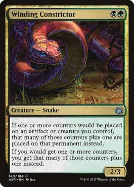 naokuroshop MTG [AER][140][多][U][EN][巻きつき蛇/Winding Constrictor] NM