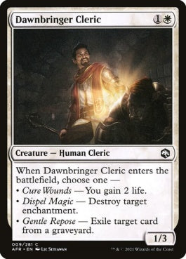 naokuroshop MTG [AFR][009][白][C][EN][黎明運びのクレリック/Dawnbringer Cleric]（foil） NM