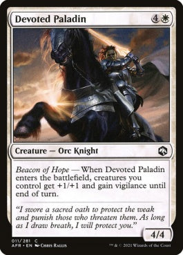 naokuroshop MTG [AFR][011][白][C][EN][献身のパラディン/Devoted Paladin]（foil） NM