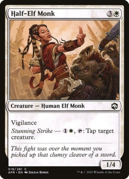 naokuroshop MTG [AFR][019][白][C][EN][ハーフエルフのモンク/Half-Elf Monk] NM