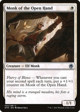 naokuroshop MTG [AFR][025][白][U][EN][素拳のモンク/Monk of the Open Hand]（foil） NM