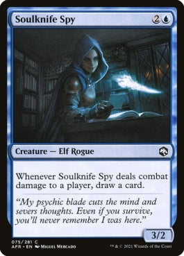 naokuroshop MTG [AFR][075][青][C][EN][魂刀のスパイ/Soulknife Spy]（foil） NM