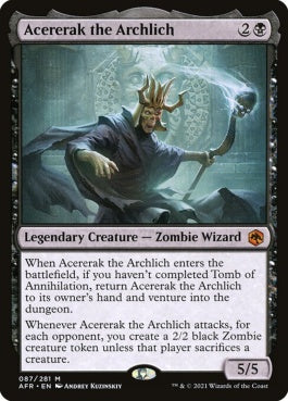 naokuroshop MTG [AFR][087][黒][M][EN][アーチリッチ、アサーラック/Acererak the Archlich]（foil） NM