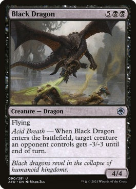 naokuroshop MTG [AFR][090][黒][U][EN][ブラック・ドラゴン/Black Dragon] NM