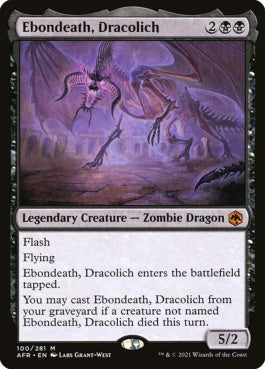 naokuroshop MTG [AFR][100][黒][M][EN][ドラコリッチ、エボンデス/Ebondeath, Dracolich]（foil） NM