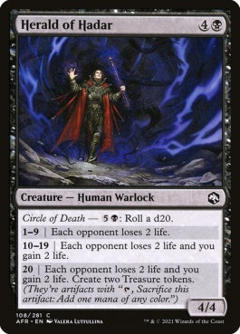 naokuroshop MTG [AFR][108][黒][C][EN][ハダルの伝令/Herald of Hadar]（foil） NM