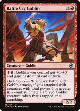 naokuroshop MTG [AFR][132][赤][U][EN][雄叫ぶゴブリン/Battle Cry Goblin]（foil） NM