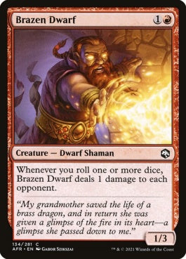 naokuroshop MTG [AFR][134][赤][C][EN][ブラス・ドラゴンのドワーフ/Brazen Dwarf]（foil） NM