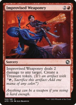 naokuroshop MTG [AFR][150][赤][C][EN][間に合わせの武器/Improvised Weaponry]（foil） NM