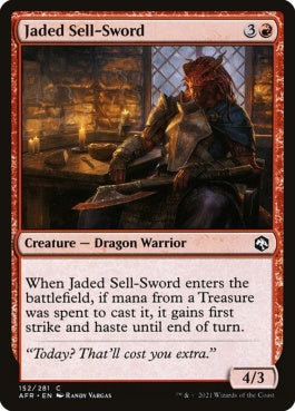 naokuroshop MTG [AFR][152][赤][C][EN][疲れ切った売剣/Jaded Sell-Sword] NM