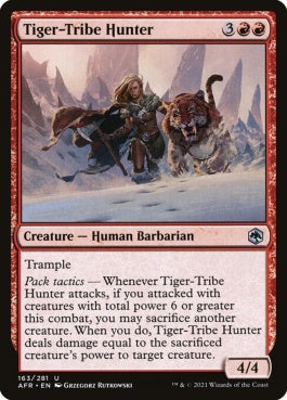 naokuroshop MTG [AFR][163][赤][U][EN][虎飼い族の狩人/Tiger-Tribe Hunter]（foil） NM