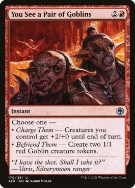 naokuroshop MTG [AFR][170][赤][U][EN][君は二匹のゴブリンを見つけた/You See a Pair of Goblins]（foil） NM