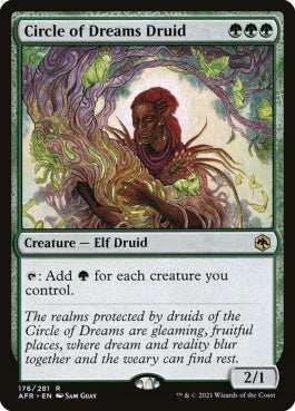 naokuroshop MTG [AFR][176][緑][R][EN][夢の円環のドルイド/Circle of Dreams Druid]（foil） NM