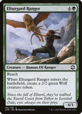 naokuroshop MTG [AFR][182][緑][C][EN][エルターガルドのレンジャー/Elturgard Ranger]（foil） NM