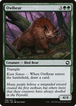 naokuroshop MTG [AFR][198][緑][C][EN][アウルベア/Owlbear]（foil） NM