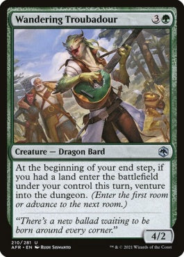 naokuroshop MTG [AFR][210][緑][U][EN][放浪する吟遊詩人/Wandering Troubadour]（foil） NM