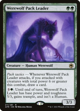 naokuroshop MTG [AFR][211][緑][R][EN][群れ率いの人狼/Werewolf Pack Leader]（foil） NM