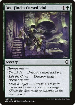 naokuroshop MTG [AFR][213][緑][C][EN][君は呪いの彫像を見つけた/You Find a Cursed Idol]（foil） NM